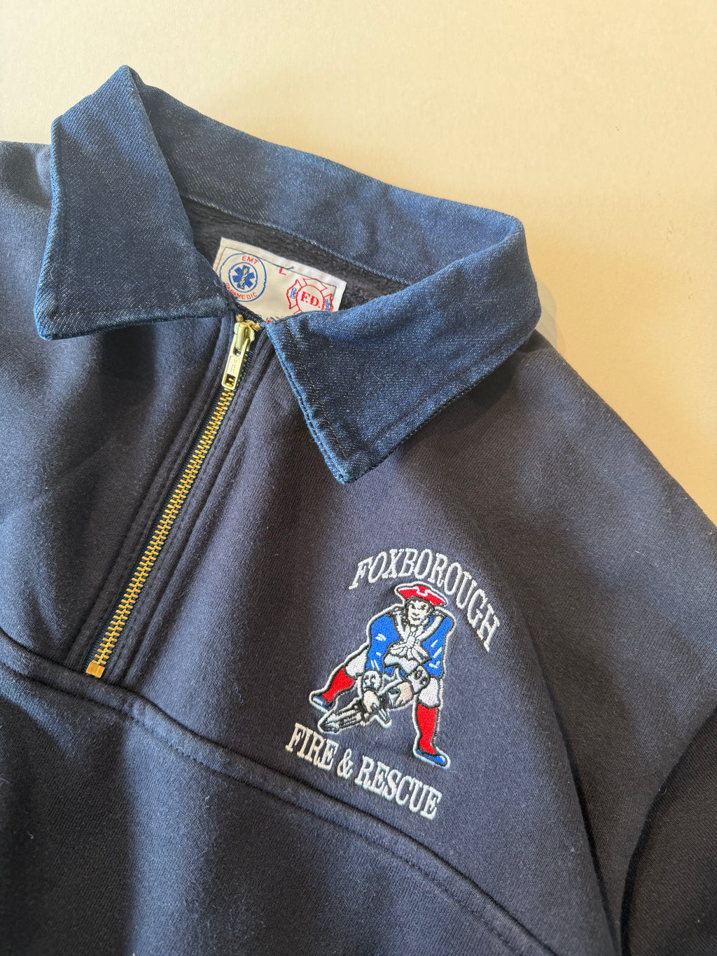 vintage 80s game work wear- 1/4 zip sweatshirt