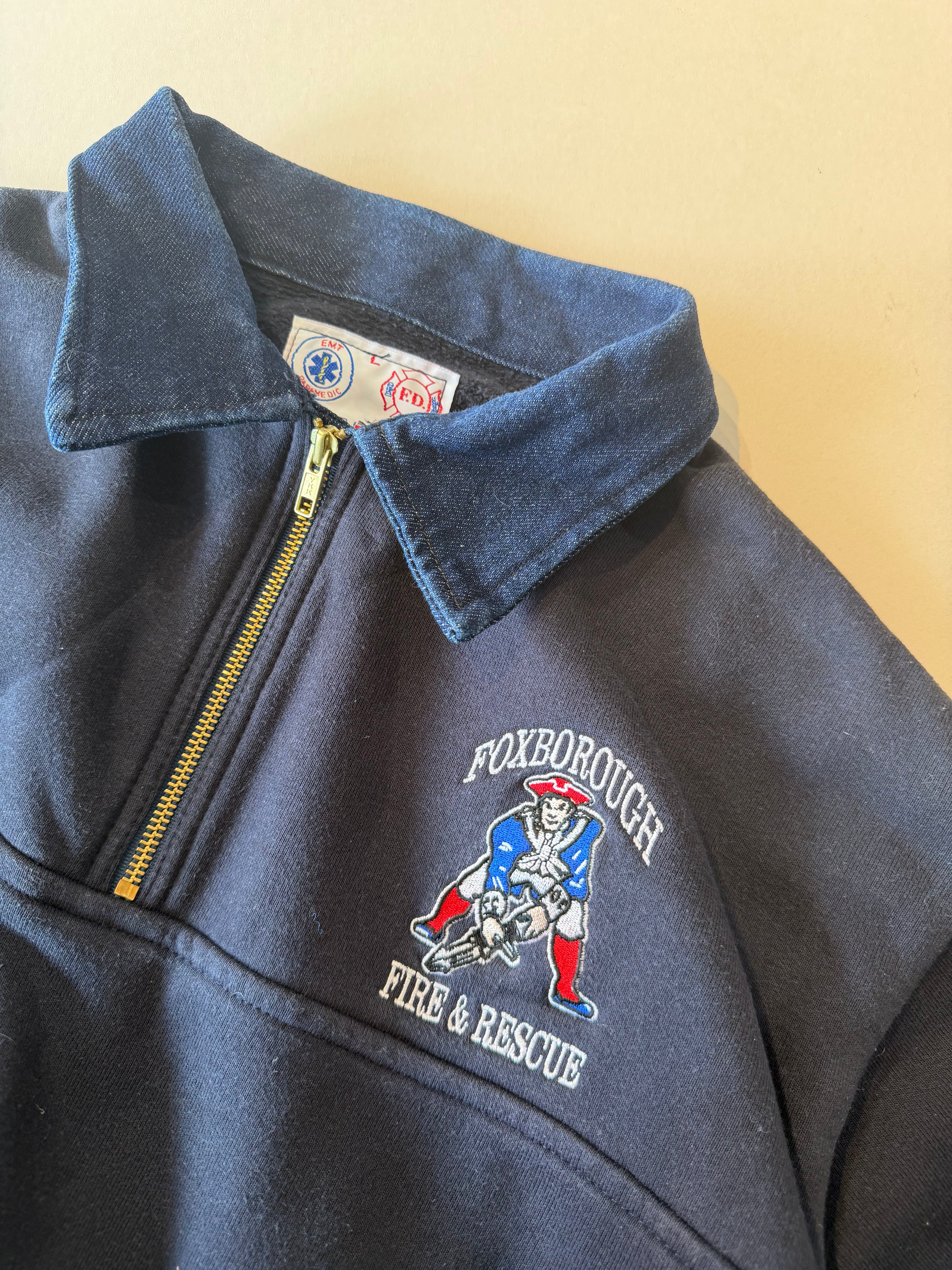 vintage 80s game work wear- 1/4 zip sweatshirt