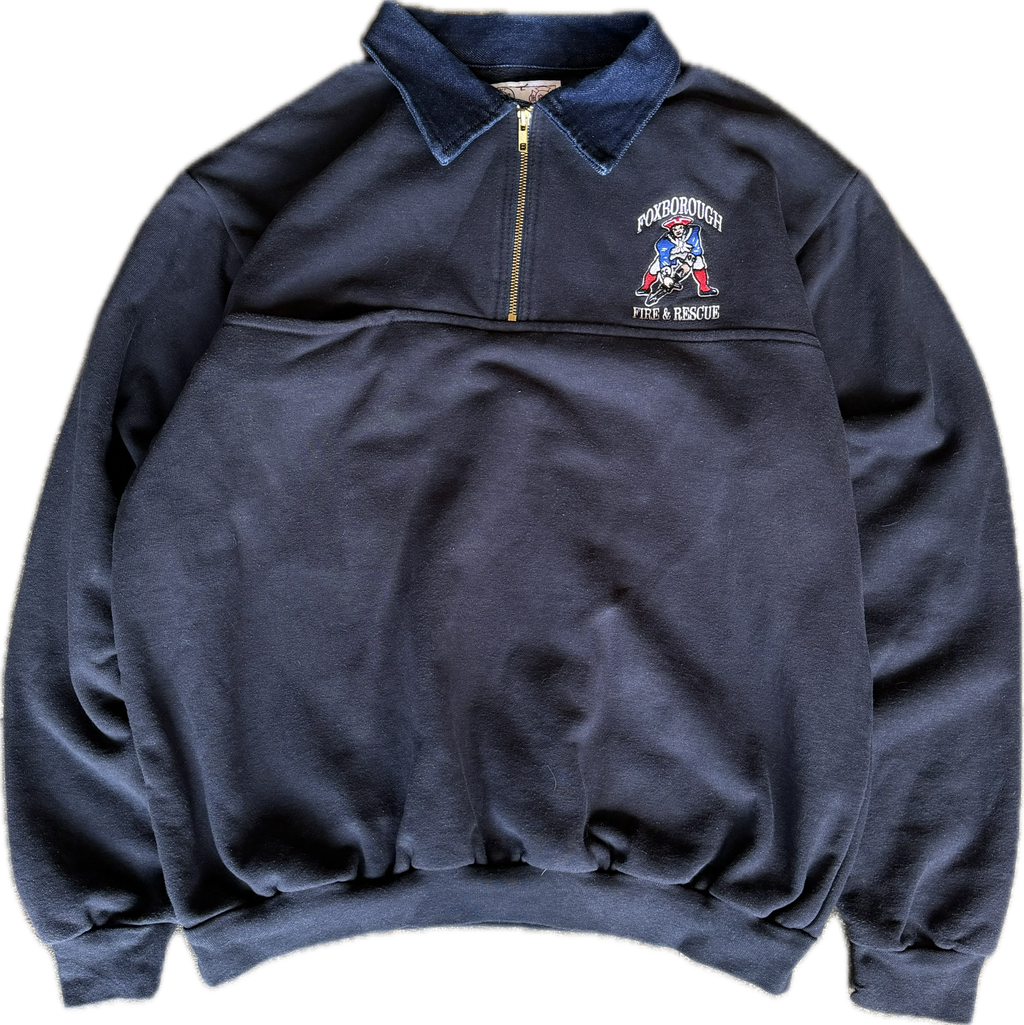vintage 80s game work wear- 1/4 zip sweatshirt